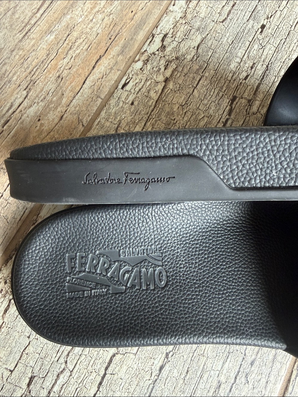 Salvatore Ferragamo Amos slide Logo sandals size: 12 - Picture 4 of 10